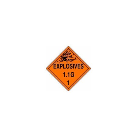 Accuform DOT PLACARD HAZARD CLASS 1 MPL17VP1 MPL17VP1